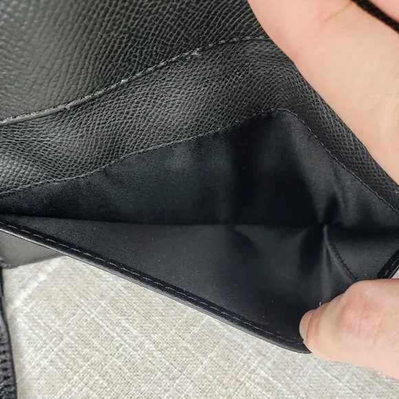 Coach Slim Trifold Wallet - Charcoal Signature Canvas and Black Leather - Picture 9 of 15